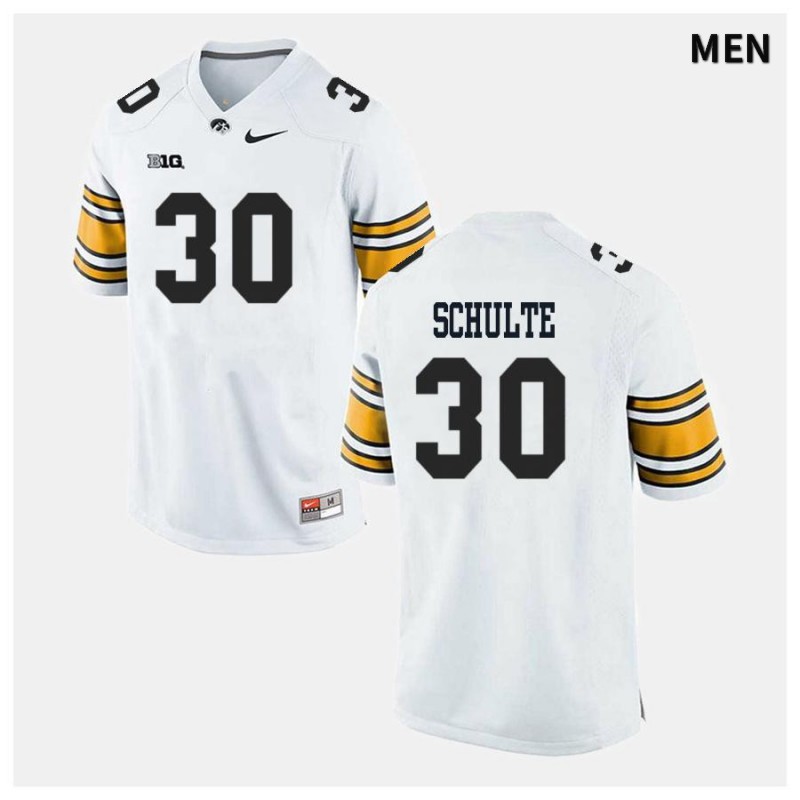 Men's Iowa Hawkeyes NCAA #30 Quinn Schulte White Authentic Nike Alumni Stitched College Football Jersey CL34V64WO